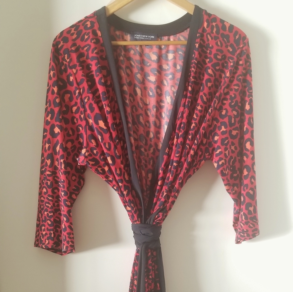 Jones New York Plus Size 3x Faux Wrap Dress w Tie
